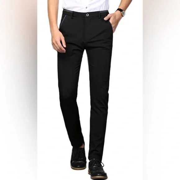 slim fit dress slacks Athletic Fit Stretch Wool Suit Pants
